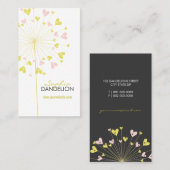 Carte lunatique de profil de pissenlits de coeurs (Devant / Derrière)