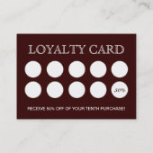 CARTE LUNATIQUE MIGNONNE DE FIDÉLITÉ (Dos)