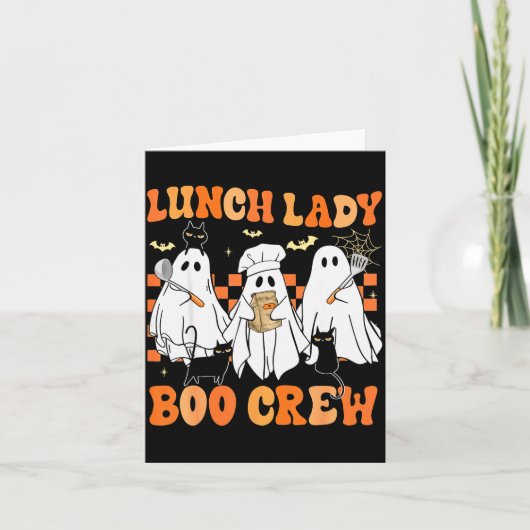 Carte Lunch Lady Boo Crew Ghost Chef Funny Cafeteria Wor (Devant)