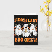 Carte Lunch Lady Boo Crew Ghost Chef Funny Cafeteria Wor (Fleur jaune)
