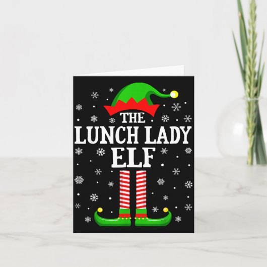 Carte Lunch Lady Elf Funny Christmas Family Matching (Devant)