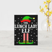 Carte Lunch Lady Elf Funny Christmas Family Matching (Fleur jaune)
