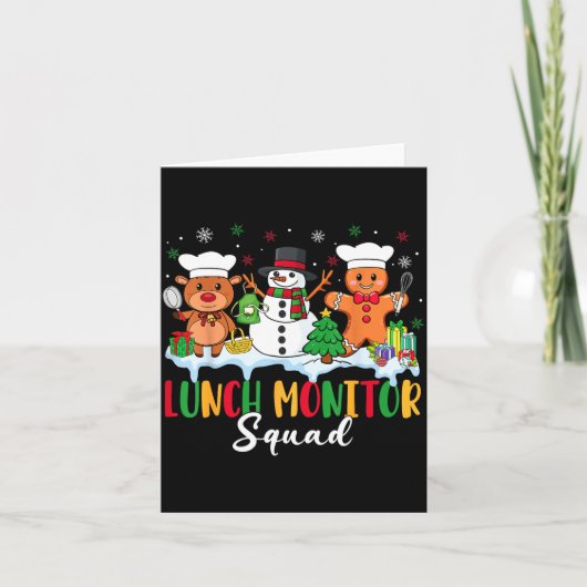 Carte Lunch Monitor Squad Reindeer Snowman Gingerbread C (Devant)