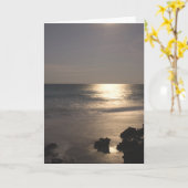 Carte Lune au-dessus de l'océan (Fleur jaune)