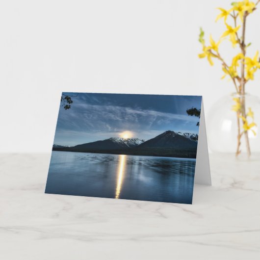 Carte Lune au-dessus du lac (Fleur jaune)