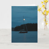 Carte Lune bleue (Fleur jaune)