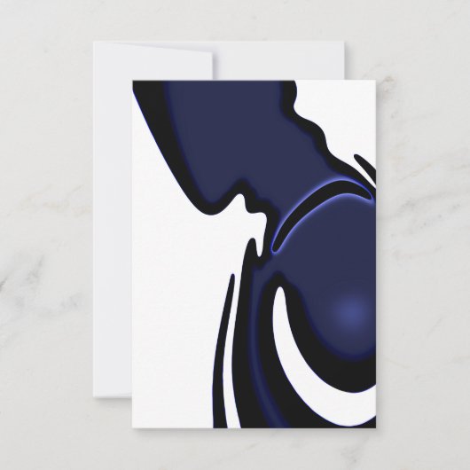 Carte Lune bleue : Bleu abstrait, blanc et noir (Devant)