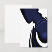 Carte Lune bleue : Bleu abstrait, blanc et noir (Devant / Derrière)