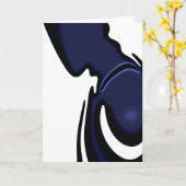 Carte Lune bleue : Bleu Abstrait, Blanc & Noir (Fleur jaune)