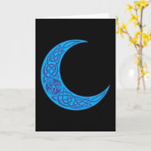Carte Lune bleue celtique (Fleur jaune)