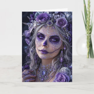 Carte Lune d'Améthyste Calavera – Jour Pourpre de la Fêt