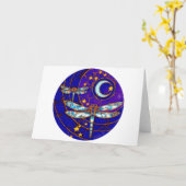 Carte lune de libellule (Fleur jaune)