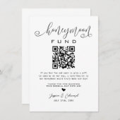 Carte Lune de miel Qr Code Black Chic Modern Minimal (Devant / Derrière)