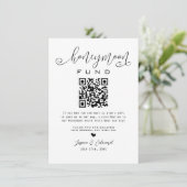 Carte Lune de miel Qr Code Black Chic Modern Minimal (Debout devant)