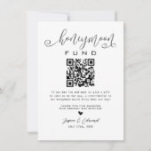 Carte Lune de miel Qr Code Black Chic Modern Minimal (Devant)