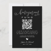 Carte Lune de miel Qr Code Black Chic Modern Minimal (Devant)