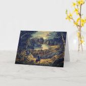 Carte Lune de récolte, Courrier & Ives : Vierge (Fleur jaune)