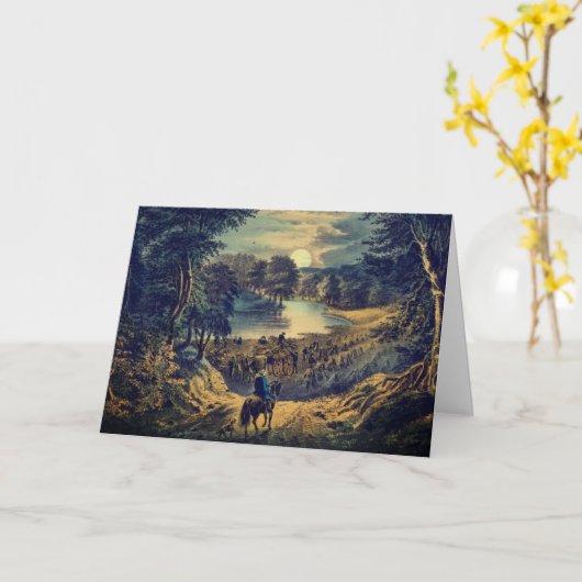 Carte Lune de récolte, Courrier & Ives : Vierge (Fleur jaune)