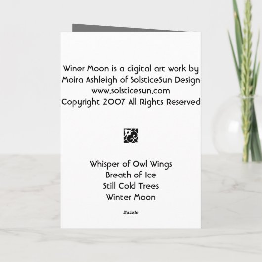 Carte Lune d'hiver (Dos)