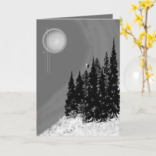 Carte Lune d'hiver (Fleur jaune)