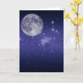 Carte Lune et étoiles brillantes (Fleur jaune)