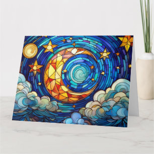 Carte Lune et étoiles en verre