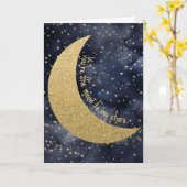 Carte Lune et Étoiles Saint Valentin Romantique (Fleur jaune)