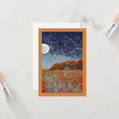 Carte Lune et fleurs sauvages de l'Outback (Devant/Arrière en situation)