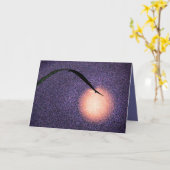 Carte Lune et herbe Halloween (Fleur jaune)