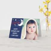 Carte Lune et le dos Aimez votre fête des Pères (Fleur jaune)