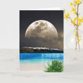 Carte Lune Et Plage (Fleur jaune)