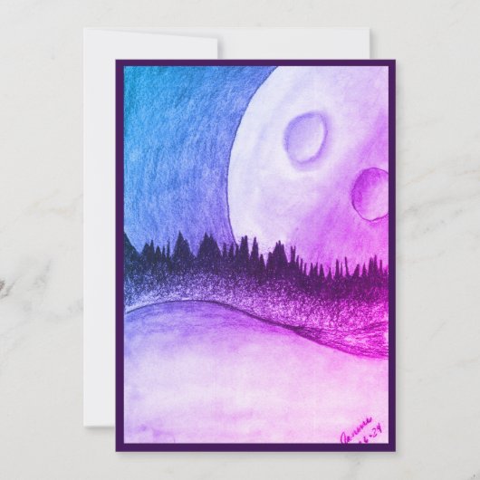 Carte lune et planète violet (Devant)