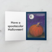 Carte Lune féerique de citrouille magique pleine (Intérieur)