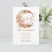 Carte Lune fleurie d'or merci à l'anniversaire de lune (Debout devant)