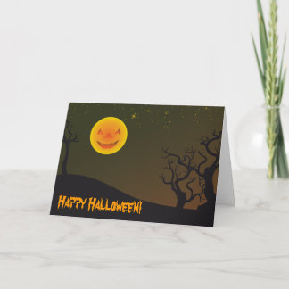 Carte Lune heureuse heureuse de Halloween