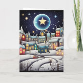Carte Lune hiver de joie (Dos)