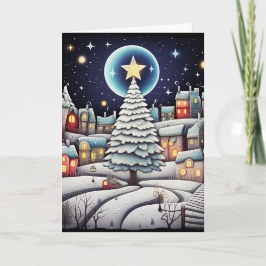 Carte Lune hiver de joie (Devant)