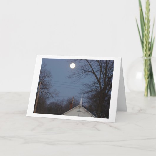 Carte Lune sur le clocher de l'église (Devant)