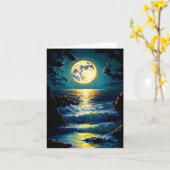Carte Lune sur l'eau (Fleur jaune)