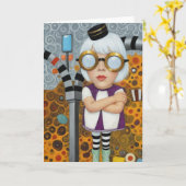 Carte Lunettes de collage multimédia mixtes (Fleur jaune)