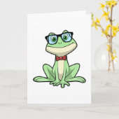 Carte Lunettes de l'étudiant nerd grenouille Cravate (Fleur jaune)