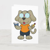 Carte Lunettes de livre de nerd de chien (Dos)