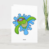 Carte Lunettes de natation Tortue natant (Dos)