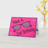 Carte Lunettes de soleil anniversaire (Fleur jaune)