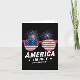 Carte Lunettes de soleil drôles 4 juillet Happy America
