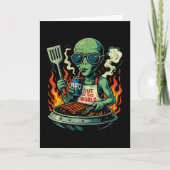 Carte Lunettes de soleil Fun BBQ Grill Alien Vert Rétro  (Devant)