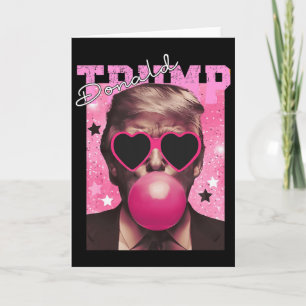 Carte Lunettes de soleil roses bubble gum de Donald Trum