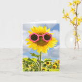 Carte Lunettes de soleil sur tournesol (Fleur jaune)