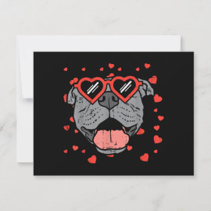 Carte Lunettes de visage Pitbull Valentines Jour Animaux