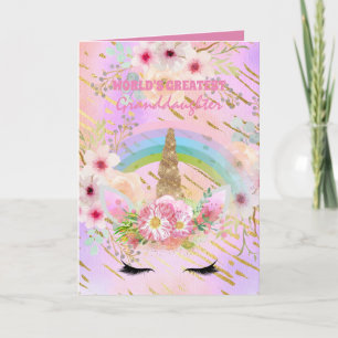 Carte L'UNICORN DE GRANDE-FILLE Dons Rose Gold Girly